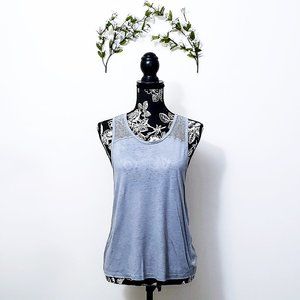 Aerie Gray Knit Mesh Tank Top